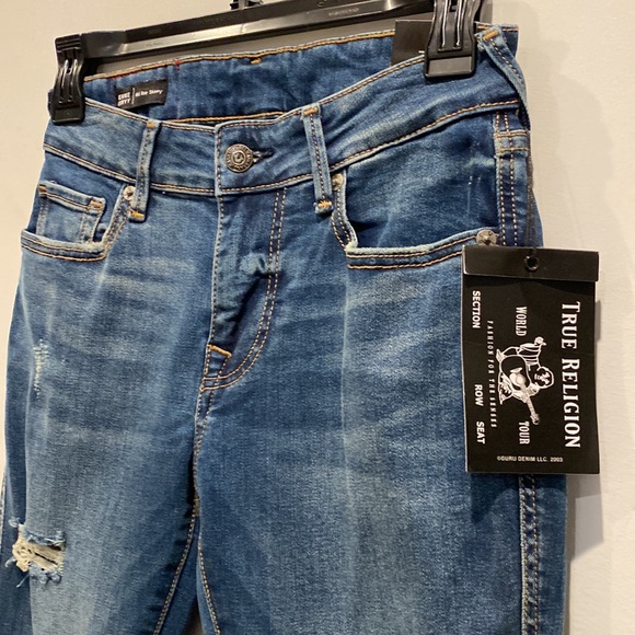 NEW True Religion Women’s Distressed Mid Rise Skinny Jennie Jeans - Picture 2 of 10